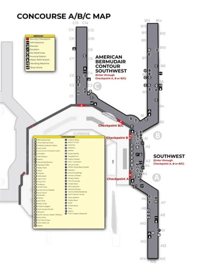 Are all concourses connected at BWI?