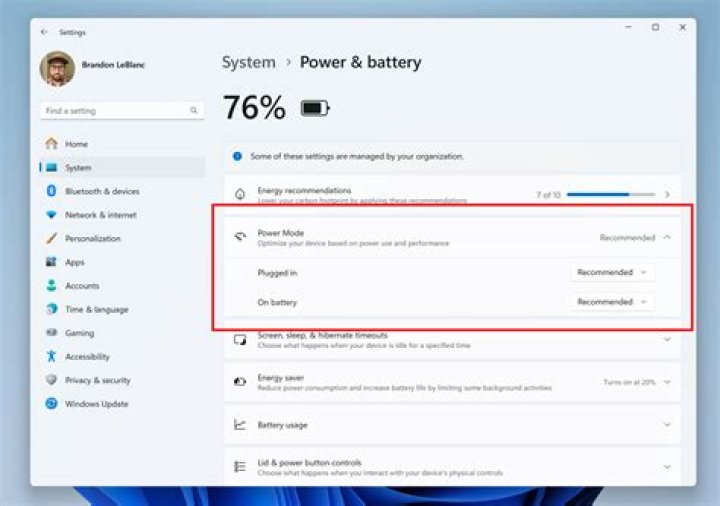 Are Windows 10 power settings Profile specific?