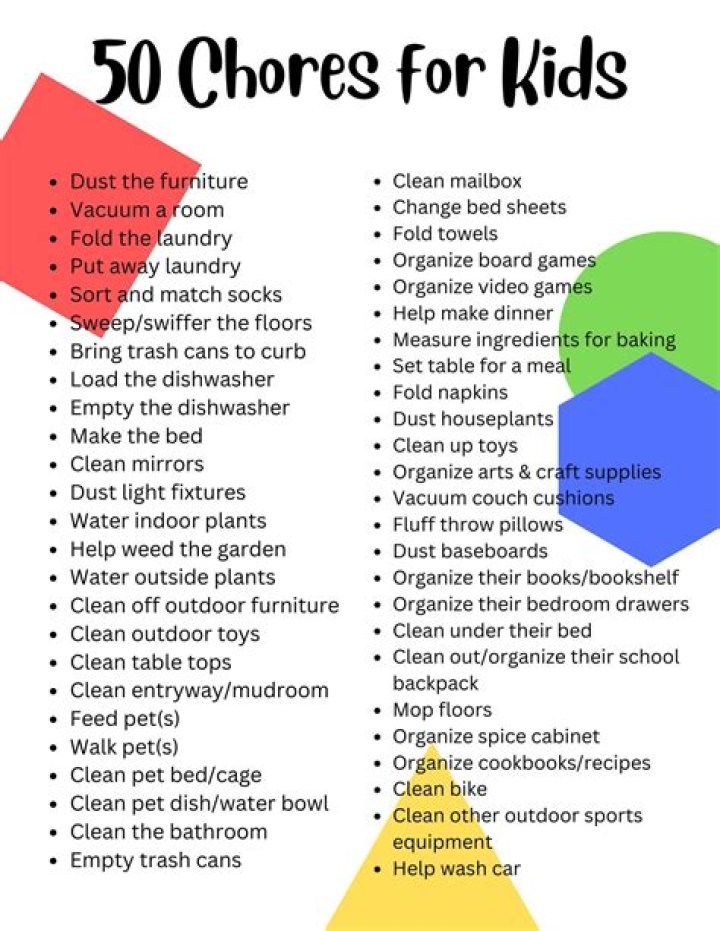 Can 5 year olds do chores?
