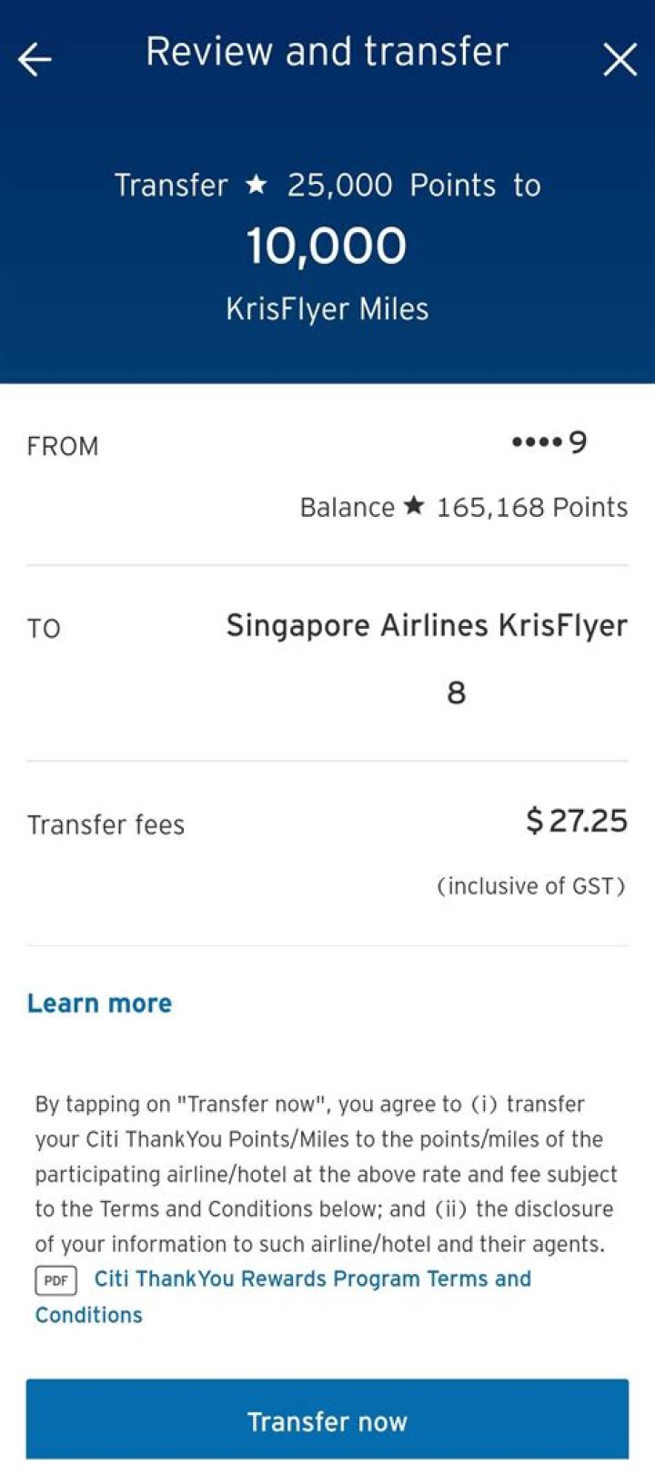 Can I transfer KrisFlyer miles to a family member?