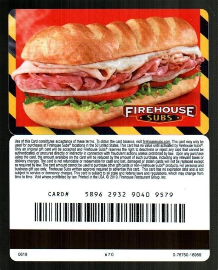 Can I use a gift card online for Firehouse Subs?
