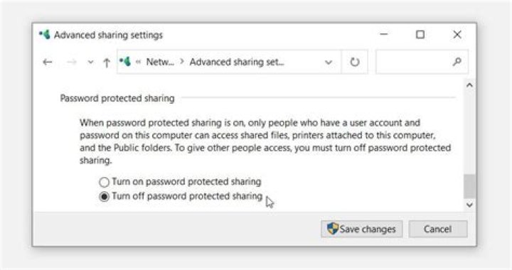 Can not turn off password protected sharing Windows 10?