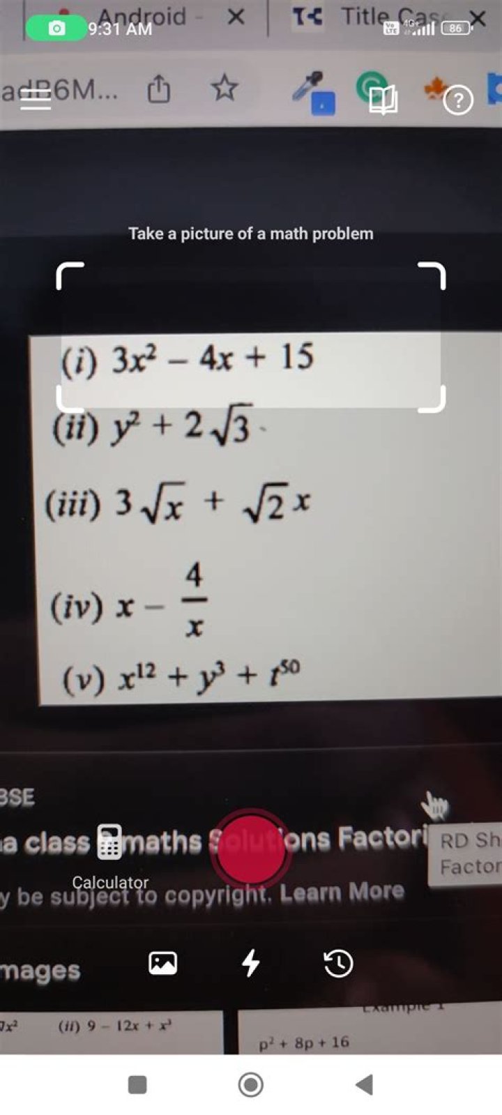 Can Photomath solve equations?