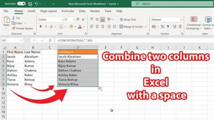 Can you combine columns in Excel?