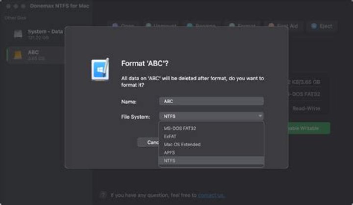 Can you format a USB to NTFS on a Mac?