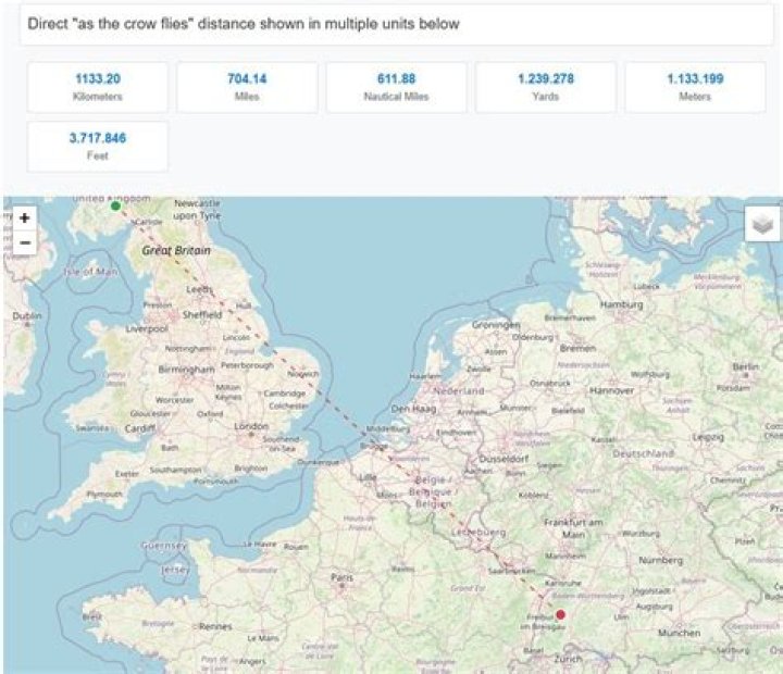 Can you get as the crow flies distance on Google Maps?