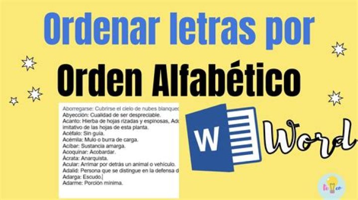 Como ordenar por orden alfabetico en Word?