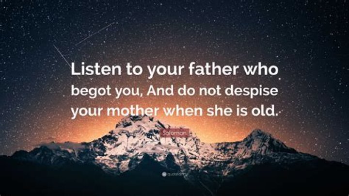 Do not despise your mother Meaning?