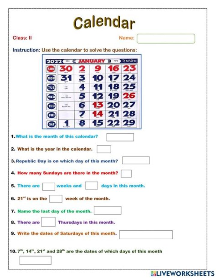 Do you do calendar in first grade?