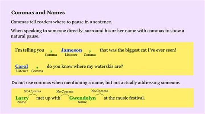 Do you put commas around names?