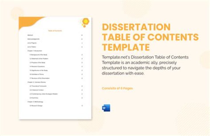 Does a dissertation have a table of contents?