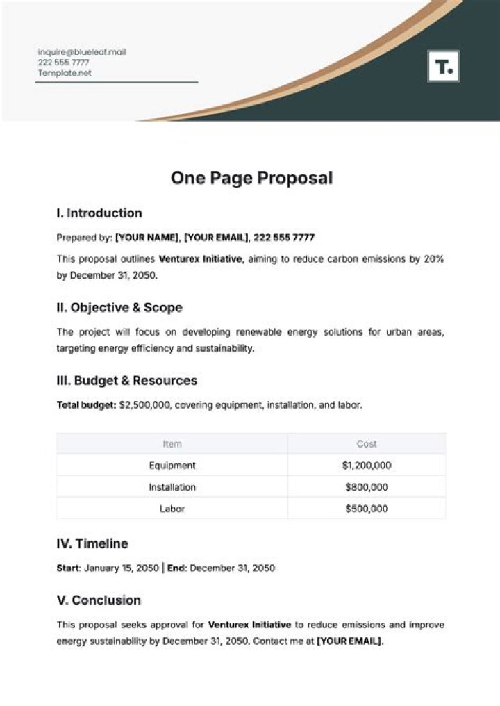Does Google have a proposal template?