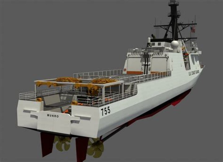 How big is the Coast Guard cutter Munro?