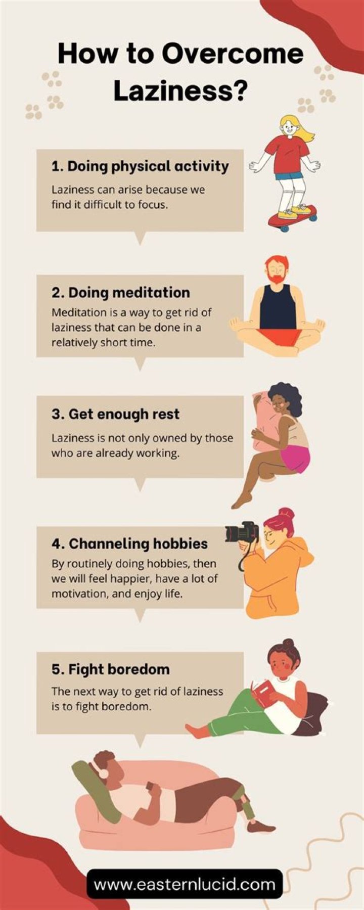 How can I overcome laziness and weakness?