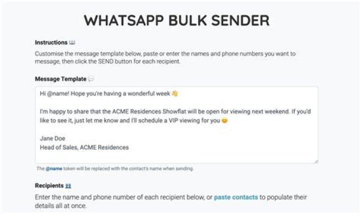 How can I send bulk sender on WhatsApp?