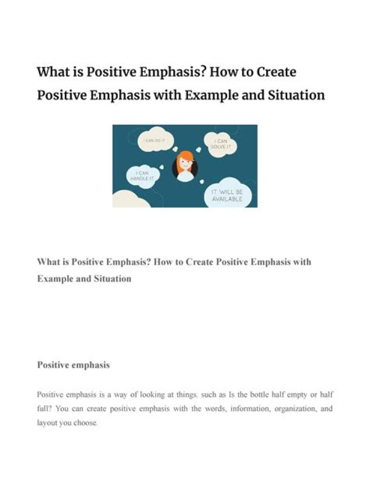 How can you create positive emphasis?