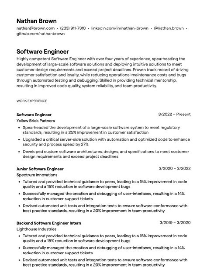 How do I add experience to my resume for software developer?