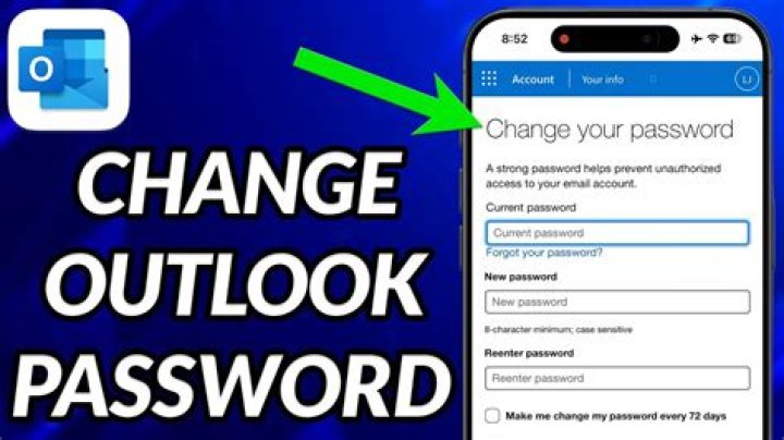 How do I change my outlook exchange password on my iPhone?