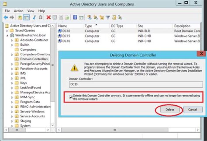How do I demote a failed domain controller?