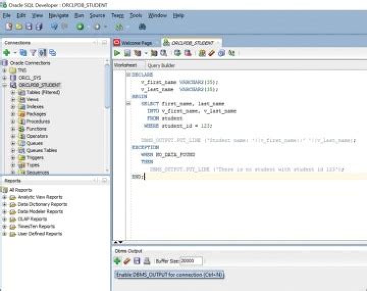 How do I display PL SQL output in SQL Developer?