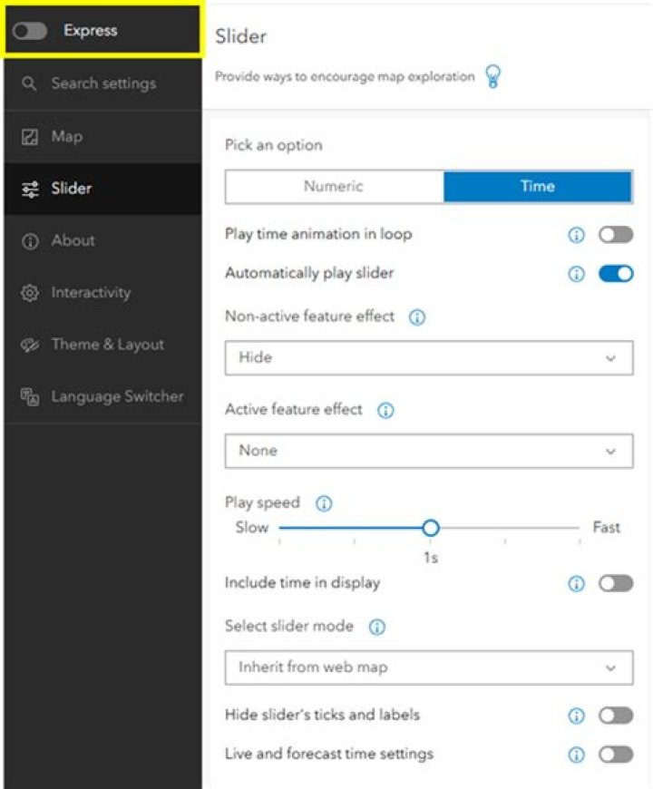 How do I enable time slider in ArcGIS online?