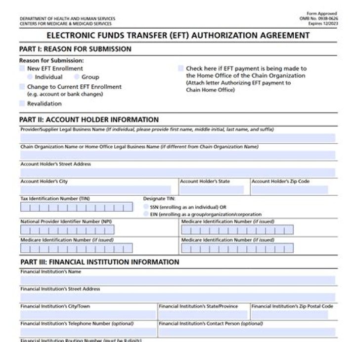 How do I fill out an electronic funds transfer form?