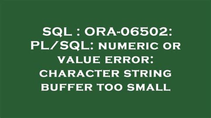 How do I fix ORA-06502 error?