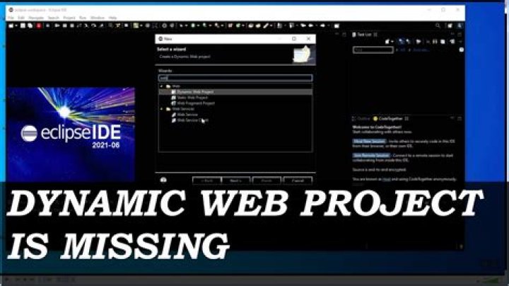 How do I fix the dynamic Web project missing in Eclipse?