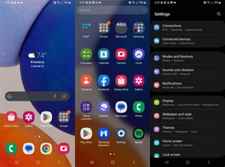 How do I get the status bar back on my Samsung Galaxy?