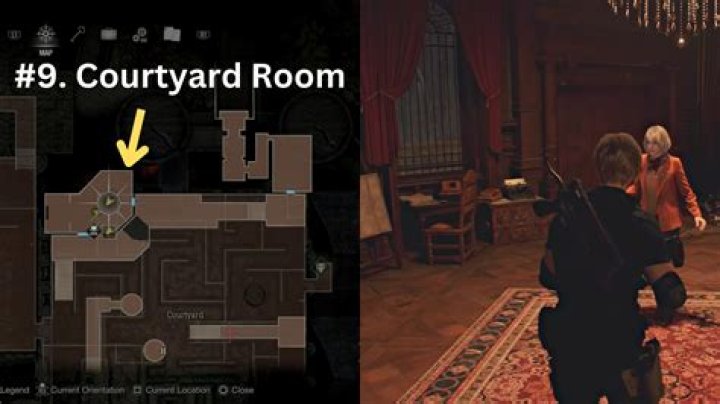 How do I get to the courtyard in Resident Evil remake?