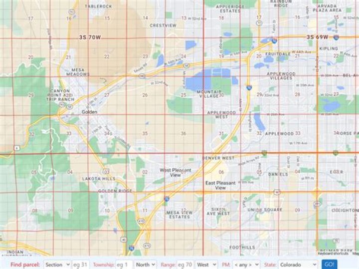 How do I get township and range on Google Maps?