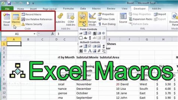 How do I insert a macro button in Excel?