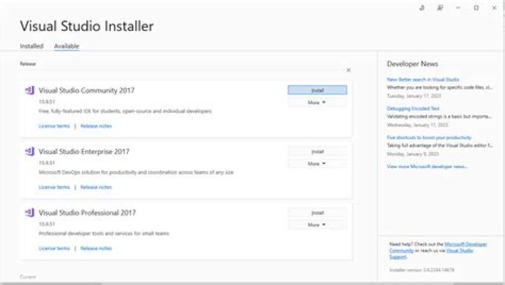 How do I install Visual Studio Installer?