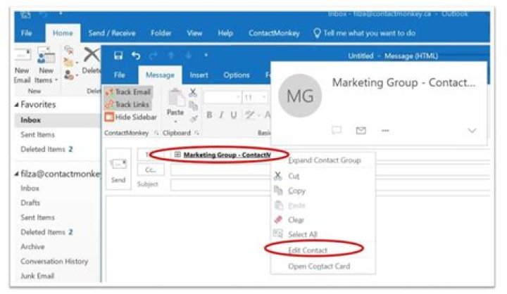 How do I make a contact group in Zimbra?