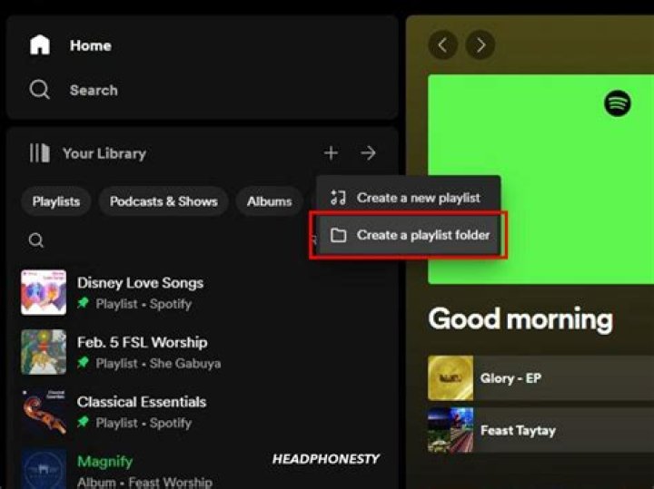 How do I make a playlist folder on Android?