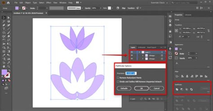 How do I merge shapes and lines in Illustrator?