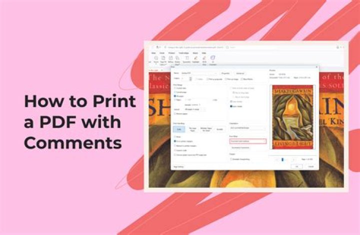 How do I print a PDF with comments showing?