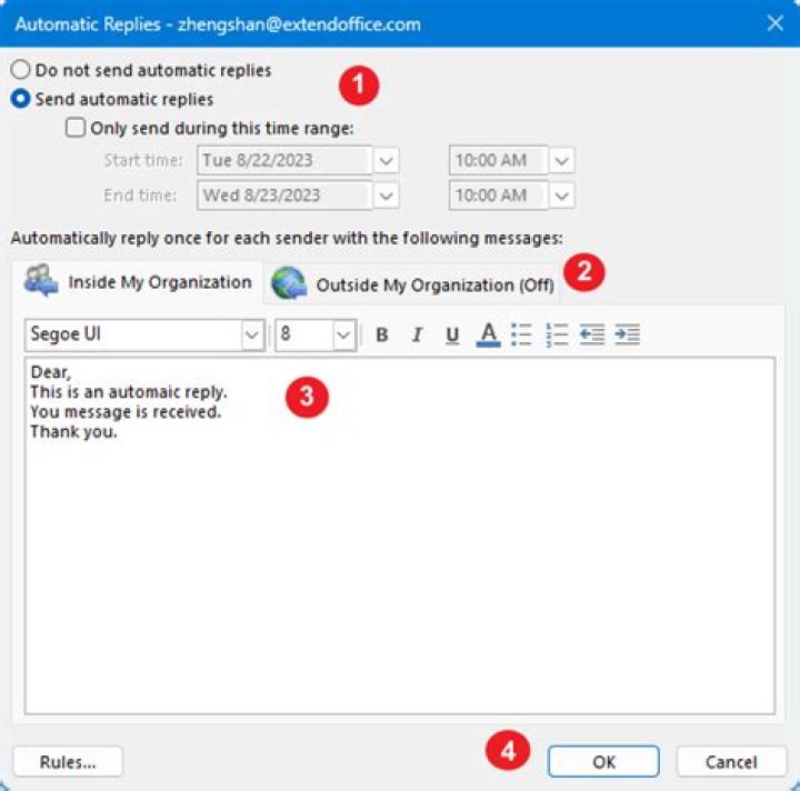 How do I send an automatic text reply?