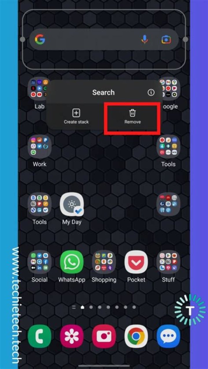 How do I show the search bar on Android?
