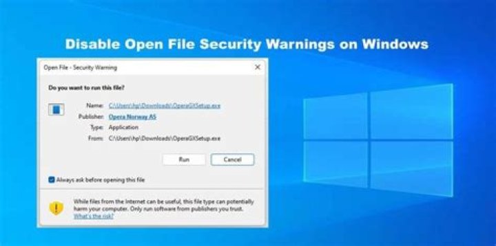 How do I stop open file security warning?