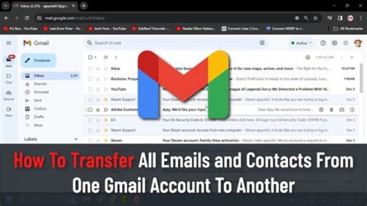 How do I transfer all my Contacts to my Gmail account?