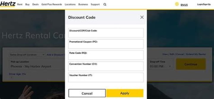 How do I use my Hertz CDP code?