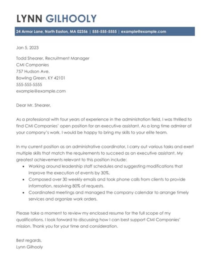 How do I write a cover letter for a general assistant?