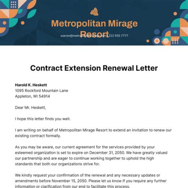 How do I write a letter requesting an extension of a contract?