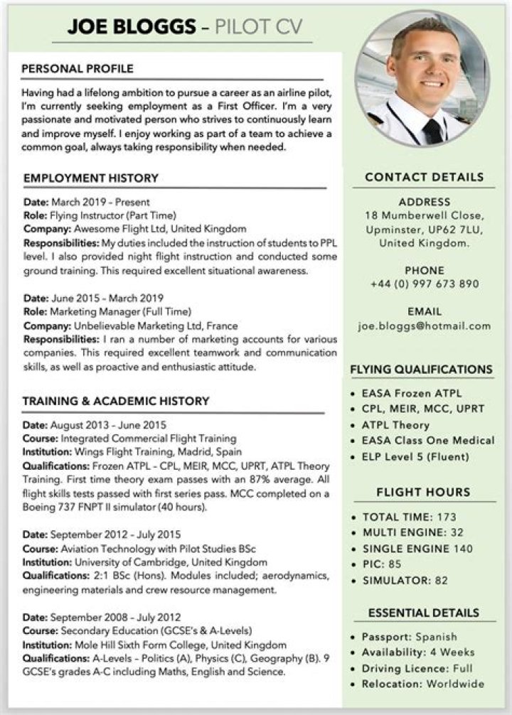 How do I write a pilot resume?