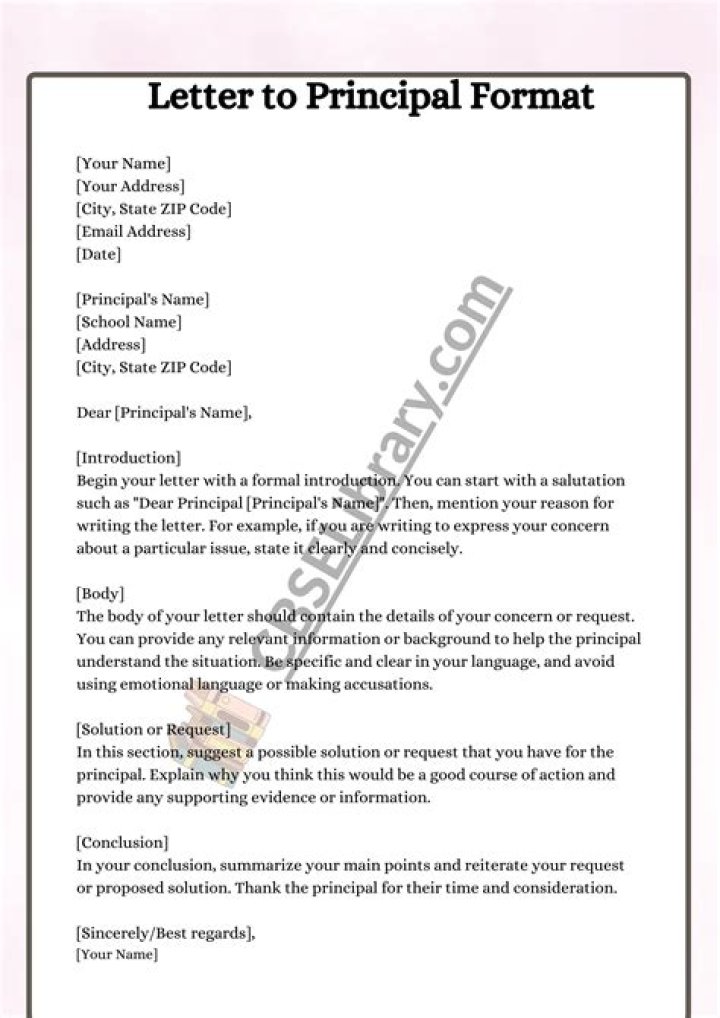 How do I write a vice principal letter?