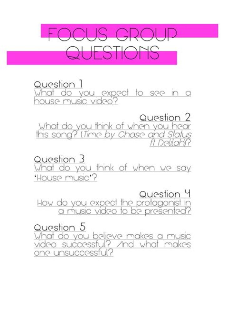 How do you come up with a focus group question?