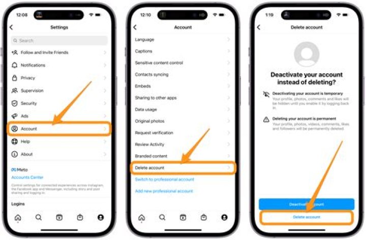 How do you delete an iTunes account from an iPhone?
