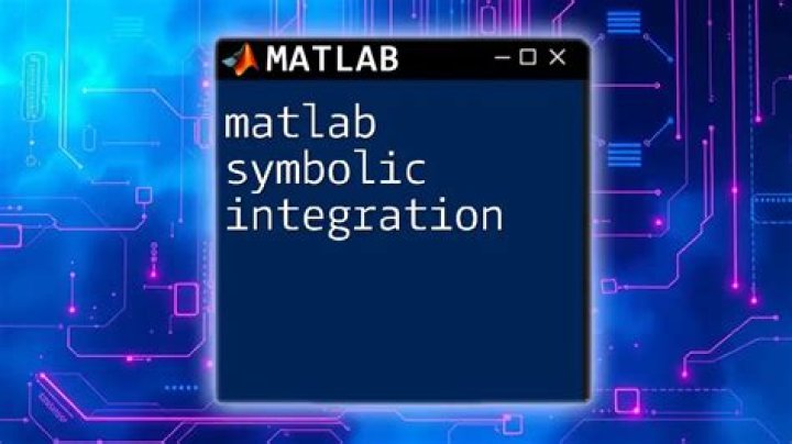 How do you do symbolic integration in MATLAB?