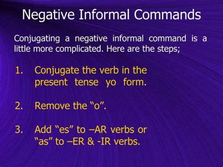 How do you form a negative informal command?